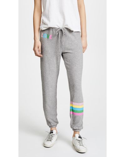 Chaser Synthetic Rainbow Stripe Sweatpants in Heather Grey (Gray) - Lyst