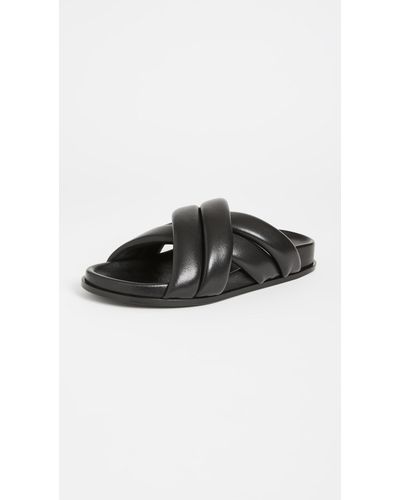 Anine Bing Leather Lizzie Slides in Black - Lyst