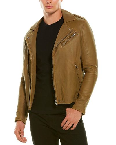 IRO Ro Adeo Leather Biker Jacket in Brown for Men | Lyst