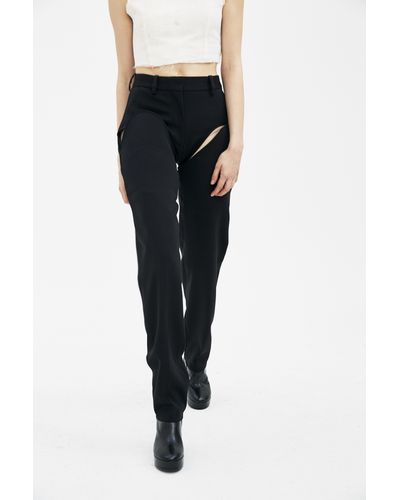Y. Project Wool Black Chap Trousers | Lyst