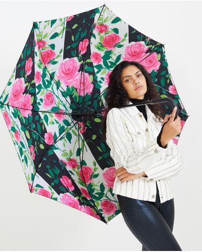 Richard Quinn Synthetic Printed Umbrella - Black / White / Pink - Lyst