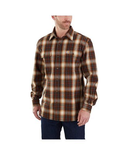 Carhartt 103348 Hubbard Flannel Shirt in Brown for Men - Lyst