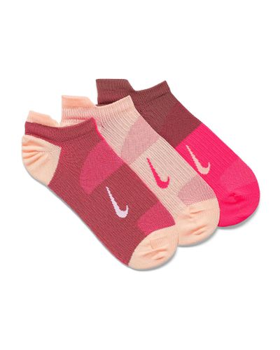Nike Rose Ribbed Ped Socks Set Of 3 in Pink - Lyst