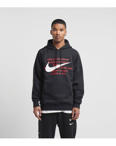Sudadera con capucha Swoosh Nike de hombre de color Negro | Lyst