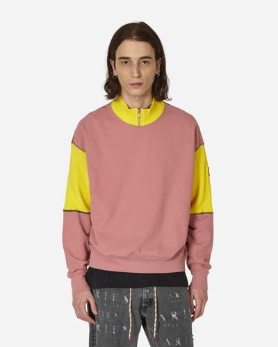 Cav Empt Wide Rib Cut Half Zip Sweatshirt - Pink