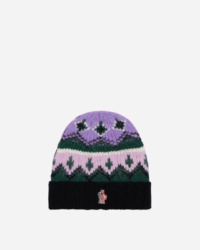 3 MONCLER GRENOBLE Jacquard Wool And Alpaca Beanie Black - Multicolor