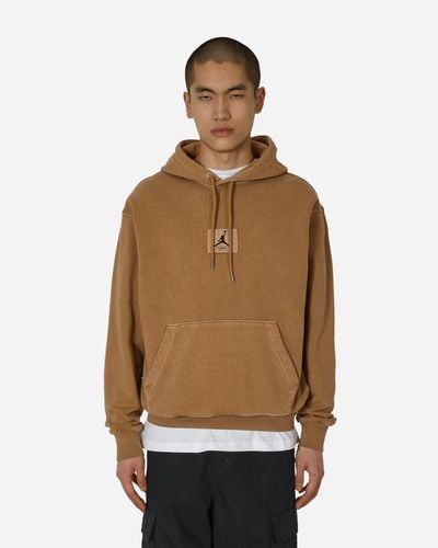 Nike Faded Statement Fleece Hooded Sweatshirt Legend Dark Brown - Natural
