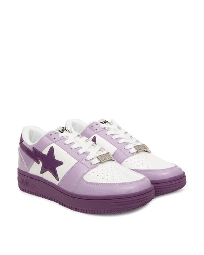 A Bathing Ape Leather Patent Bape Sta Low M2 Sneakers in Purple for Men ...