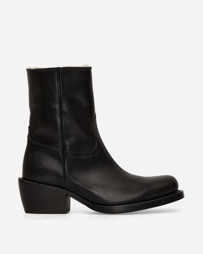 Dries Van Noten Leather Ankle Boots - Black