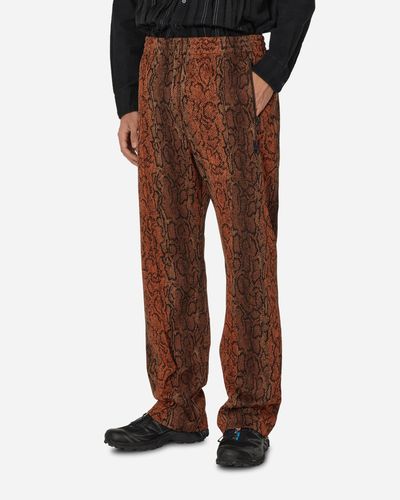 Needles Poly Smooth Track Trousers Jacquard Python - Brown
