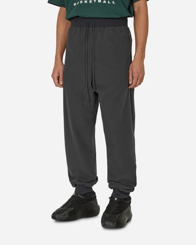 adidas Basketball Brushed Track Trousers Carbon - Black