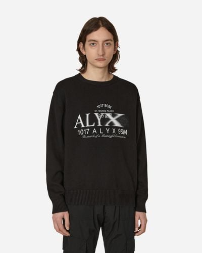 1017 ALYX 9SM Graphic Crewneck Sweater - Black