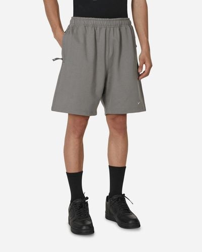 Nike Solo Swoosh French Terry Shorts Flat Pewter - Grey