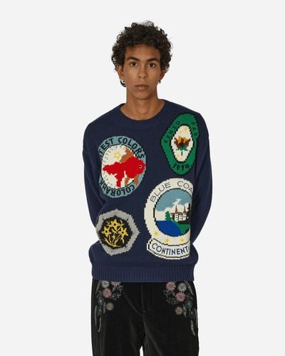 KENZO Travel Hand-embroidered Sweater Midnight - Blue