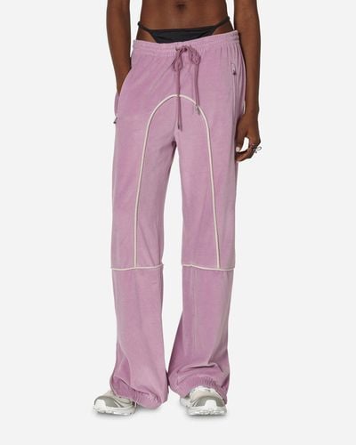 Priscavera Velour Track Pants Lavender - Pink