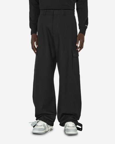 Off-White c/o Virgil Abloh Embroidered Wool Cargo Trousers - Black