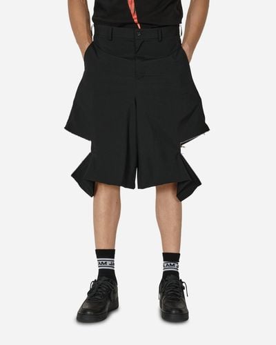 Comme des Garçons Wool Zip Shorts - Black