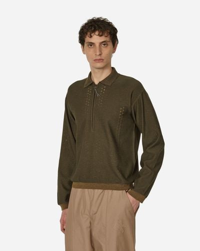 Roa Merino Polo Sweater Military - Green