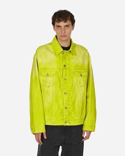 Acne Studios Oversized Fit Denim Jacket Neon - Yellow
