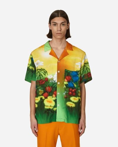 Stockholm Surfboard Club Airbrush Flowers Shirt Multicolor - Green
