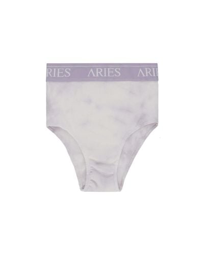 Aries Tie-dye Rib Highwaisted Briefs - White