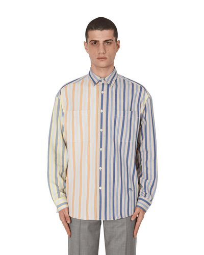 JW Anderson Linen Striped Shirt in Blue for Men - Lyst