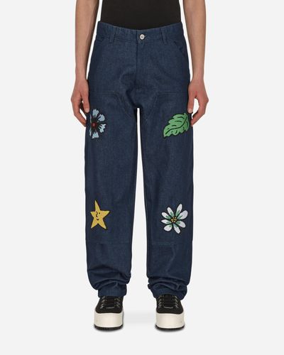 Sky High Farm Embroidered Workwear Denim Pants - Blue