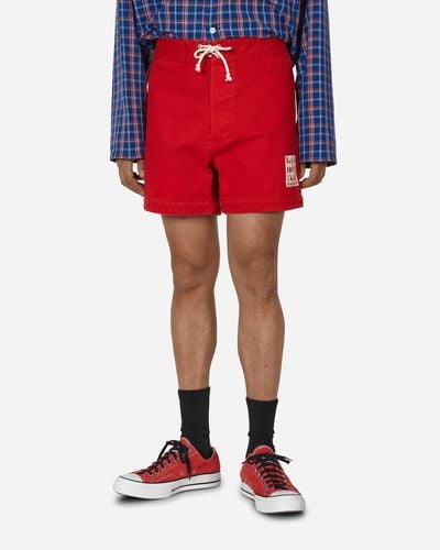 Stockholm Surfboard Club Cotton Twill Shorts - Red