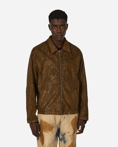 Guess USA Peeled Denim Jacket - Brown