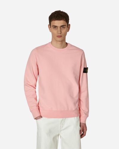 Stone Island Garment Dyed Crewneck Sweatshirt - Pink