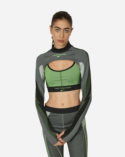 Nike Feng Chen Wang Longsleeve Knit Top Off Noir / Light Smoke Grey - Green