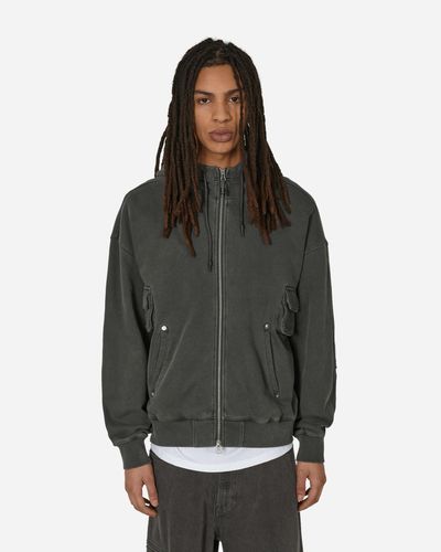 UNAFFECTED Dyed 4p Zip-up Hoodie Charcoal - Grey
