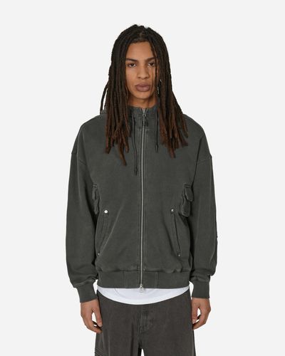 UNAFFECTED Dyed 4P Zip-Up Hoodie Charcoal - Gray