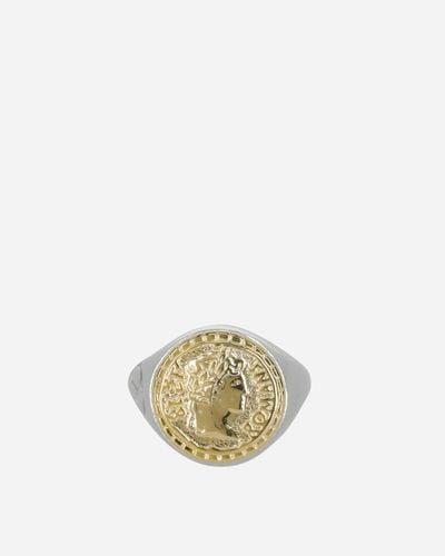 Aries Signet Ring Silver / Gold - White