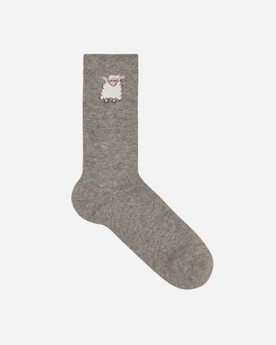 Sky High Farm Sheep Embroidered Socks - Grey