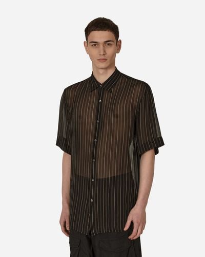 Dries Van Noten Striped Shortsleeve Shirt - Black