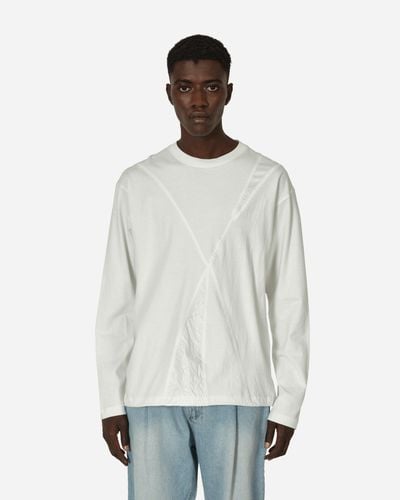 UNAFFECTED Wrinkled Panel Longsleeve T-shirt Off - White
