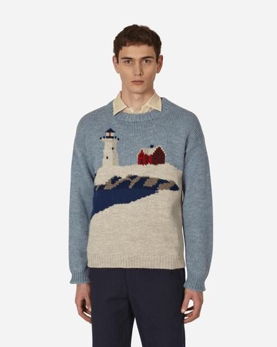Bode Highland Lighthouse Sweater - Blue