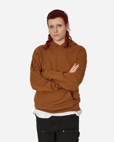 Nike Wordmark Fleece Hooded Sweatshirt Light British Tan - Brown