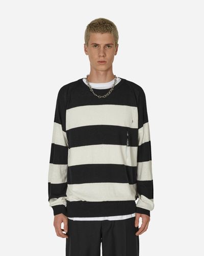 PEEL & LIFT Damaged Stripe Sweater Black /