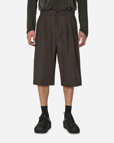 Amomento Two Tuck Wide Shorts Charcoal - Grey