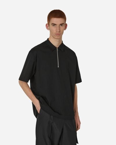 Sacai Cotton Jersey Polo Shirt - Black