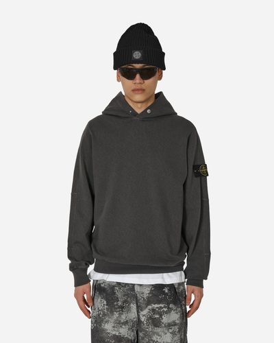 Stone Island ‘Old’ Treatment Hooded Sweatshirt Charcoal - Black