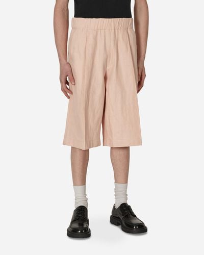 Dries Van Noten Pleated Cotton Shorts - Natural