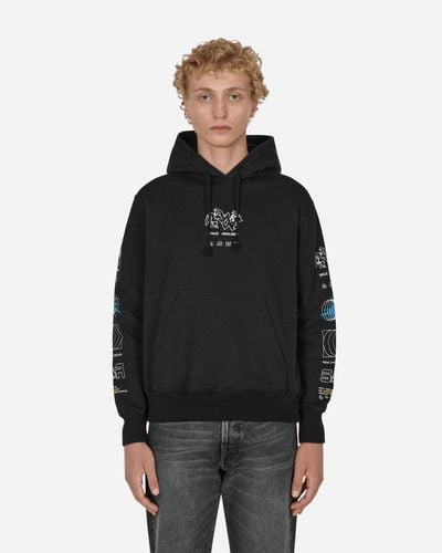 Space Available Upcycled Hooded Sweatshirt - Black