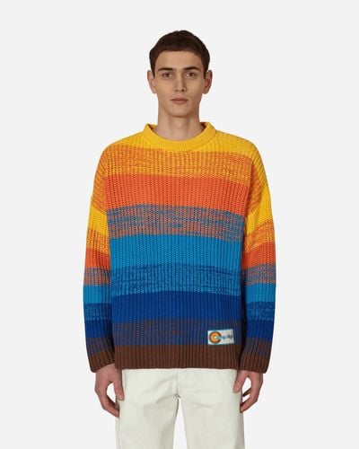 CAMP HIGH Sunset Rib Knit Sweater Multicolor - Blue