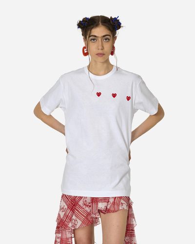COMME DES GARÇONS PLAY Multi Red Heart T-shirt - White