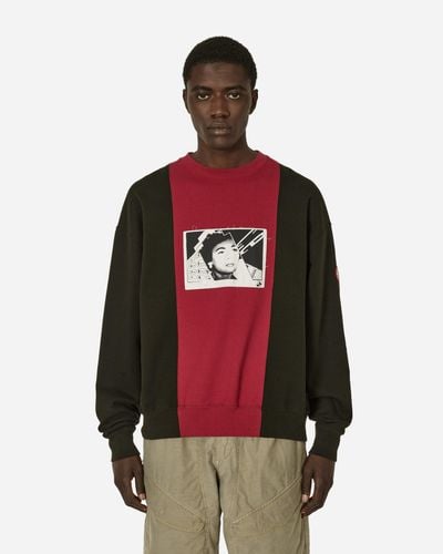 Cav Empt Paneled Two Tone Crewneck Sweatshirt / Black - Red