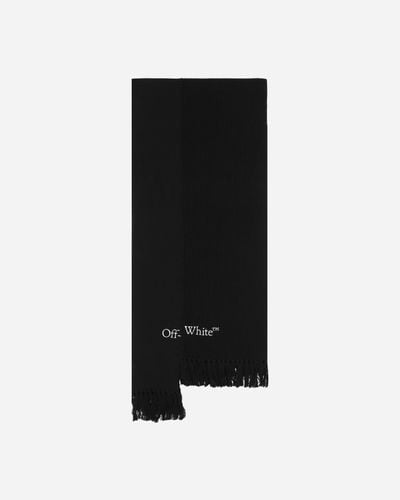 Off-White c/o Virgil Abloh Asymmetrical Cotton And Cashmere Blend Scarf - Black