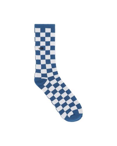 Vans Checkerboard Crew True Blue White Check Mens Socks